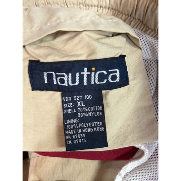 Nautica swimtrunk Mens XL Nylon Red/Navy embroidered pockets Beach Pool - Picture 3 of 6